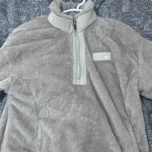 New Balance Taupe Fleece Half-Zip Pullover